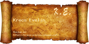 Krecs Evelin névjegykártya